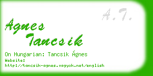 agnes tancsik business card