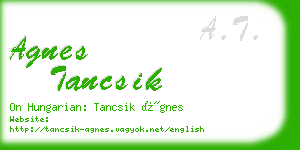 agnes tancsik business card